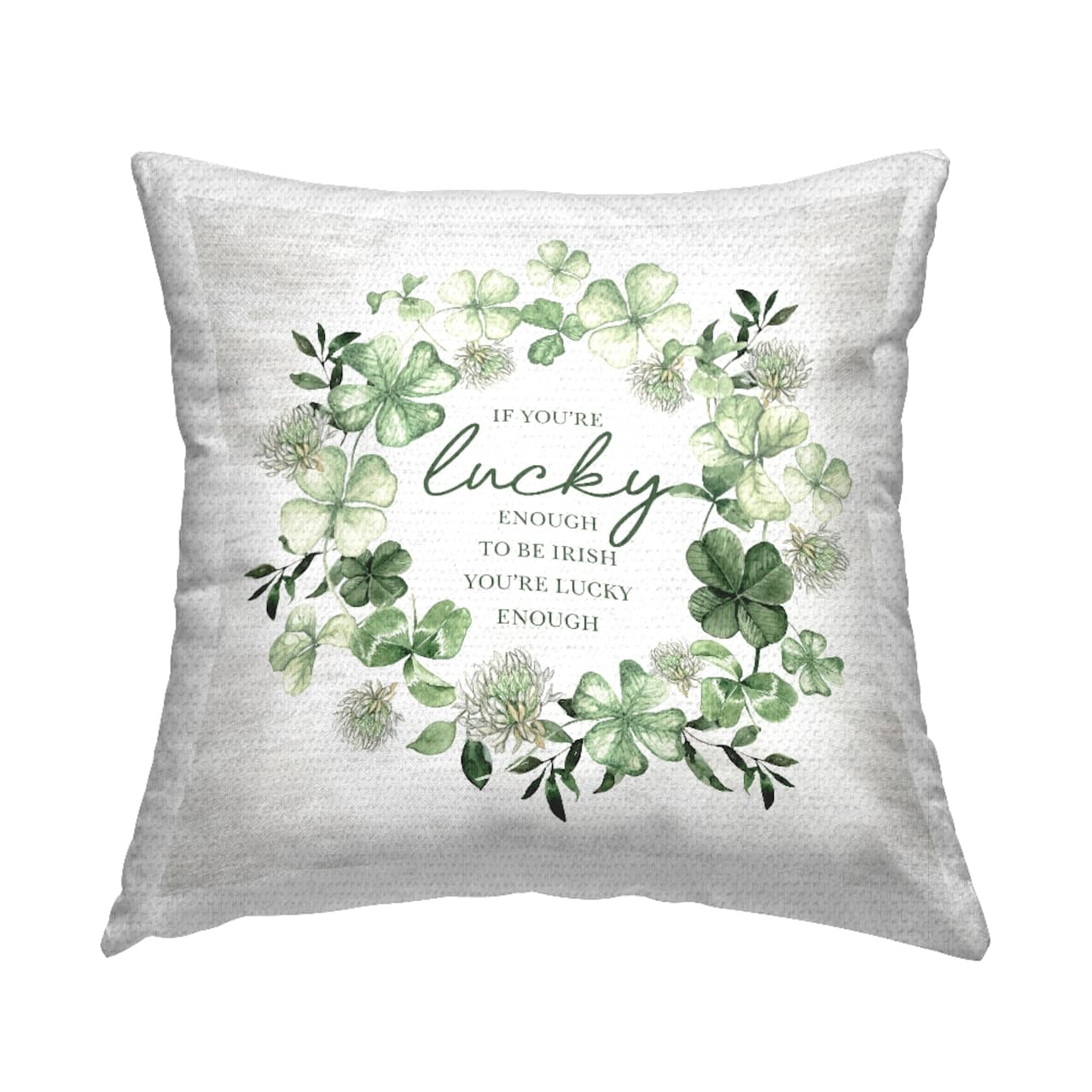 Stupell Industries Lucky To Be Irish Wreath Outdoor Printed Pillow